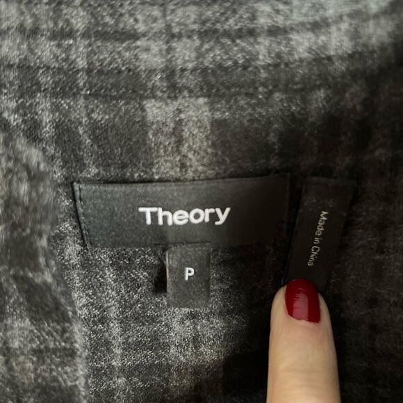 Theory Avalon Plaid Tunic Top – 100% Orvino Wool, Size P, Multi-Col - Picture 5 of 9